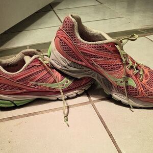 Saucony Women's Pink and Green Athletic Shoes